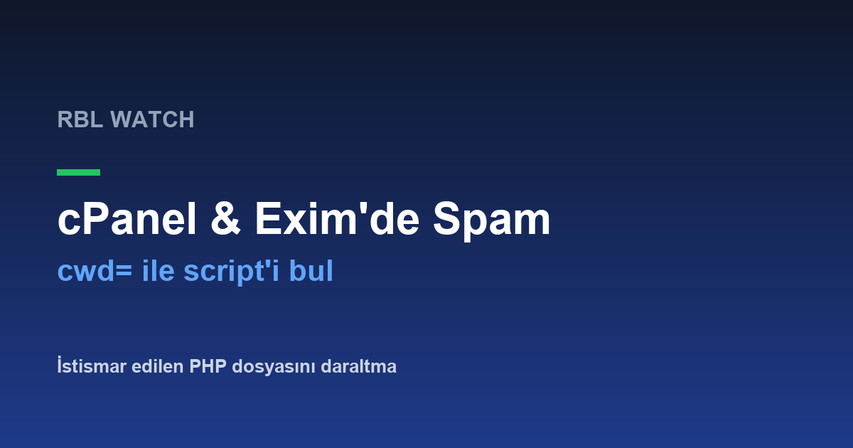 cPanel ve Exim'de Spam Script'ini Bulma