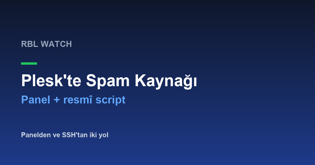 Plesk'te Spam Kaynağını Bulma