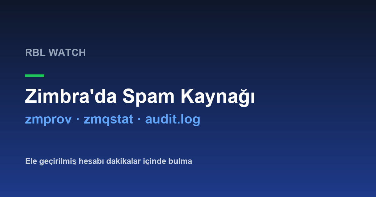 Zimbra'da Spam Kaynağını Bulma
